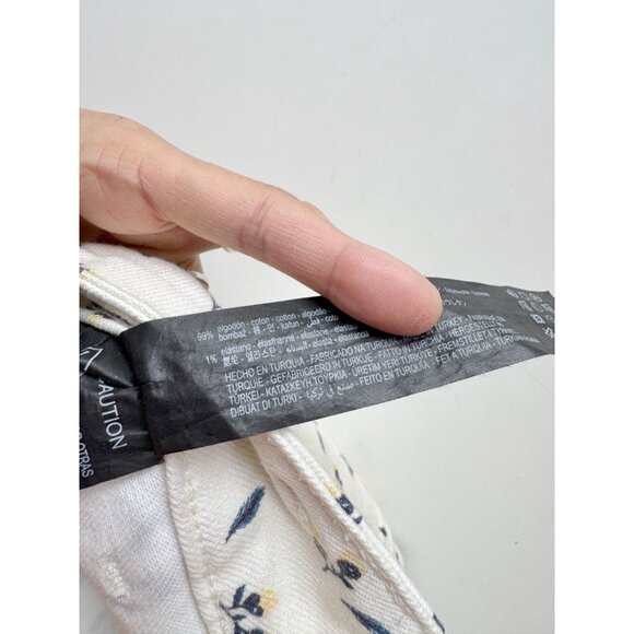 NWOT ZARA Marine Floral Stretch Denim High Waisted Wide Leg Jeans, Size 0/22 - Picture 11 of 12